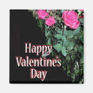 Roses on Black Magnet