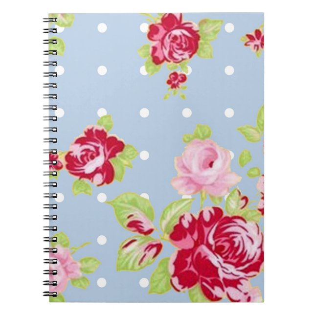 Roses On Blue Notebook (Front)