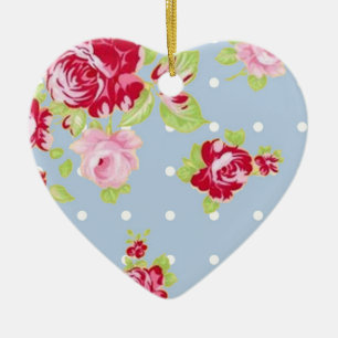 Roses On Blue Ornament