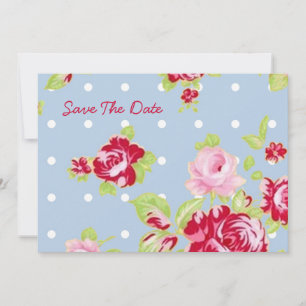 Roses On Blue Save The Date