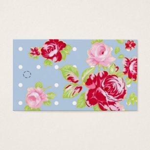 Roses On Blue Wedding Favour Hang Tag