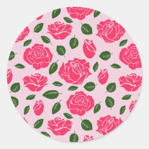 Roses on classic round sticker