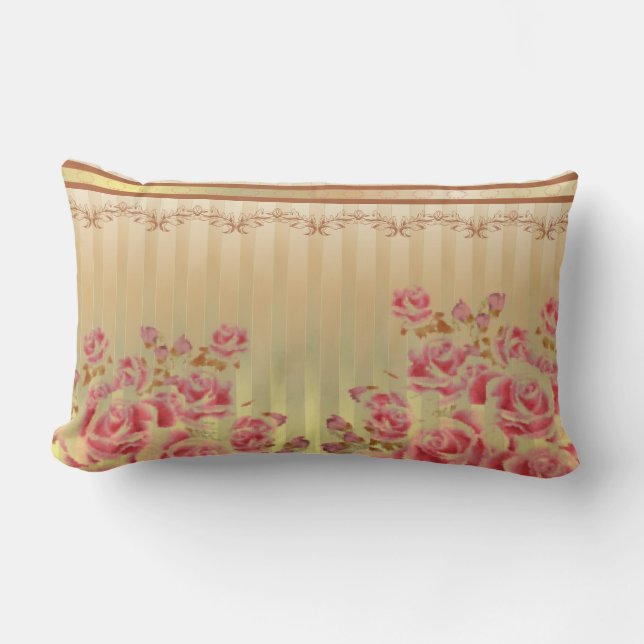 ROSES ON GOLD ~ Pillow (Front)