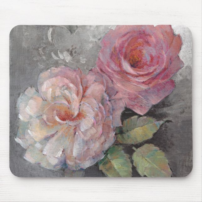 Roses on Grey Mouse Pad (Front)