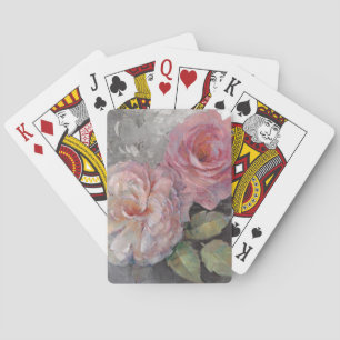 Roses on Grey Playing Cards