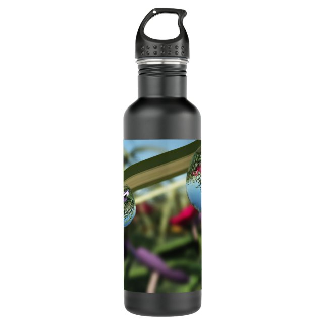Roses on Raindrops 710 Ml Water Bottle (Front)