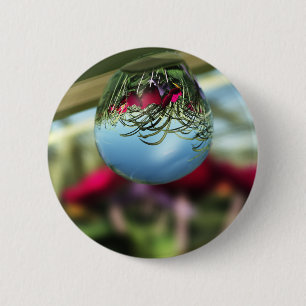 Roses on Raindrops Button