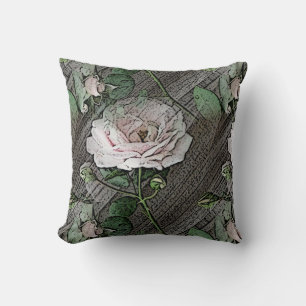 Roses on Weathered Wood Cushion