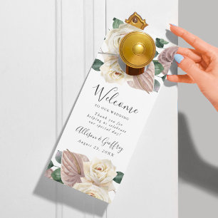 Roses & Orchids Wedding Welcome & Do Not Disturb Door Hanger