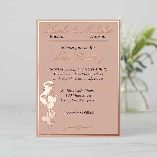 Roses, Pale Cinnamon Wedding, Rose Gold (Standing Front)