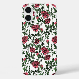 Roses pattern iPhone 16 plus case
