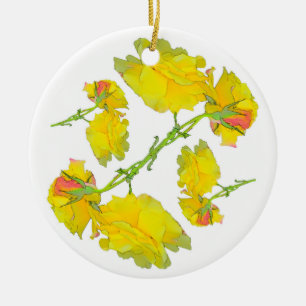 Roses Pattern. Ceramic Ornament