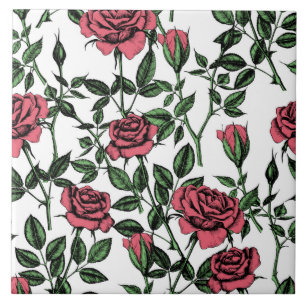 Roses pattern ceramic tile
