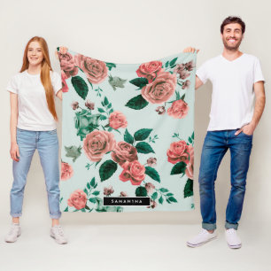 Roses Pattern Fleece Blanket
