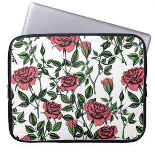 Roses pattern laptop sleeve