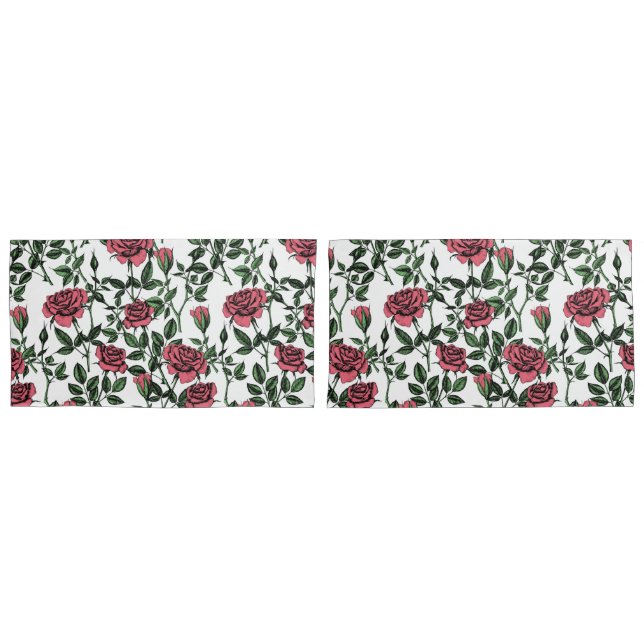 Roses pattern pillowcase (Front-Set)