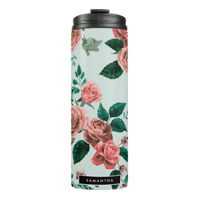 Roses Pattern Thermal Tumbler (Front)