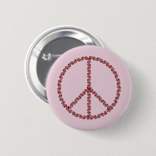 Roses Peace Sign 6 Cm Round Badge