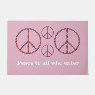 Roses Peace Sign Doormat