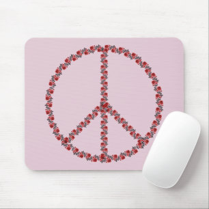 Roses Peace Sign Mouse Pad