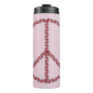 Roses Peace Sign Thermal Tumbler