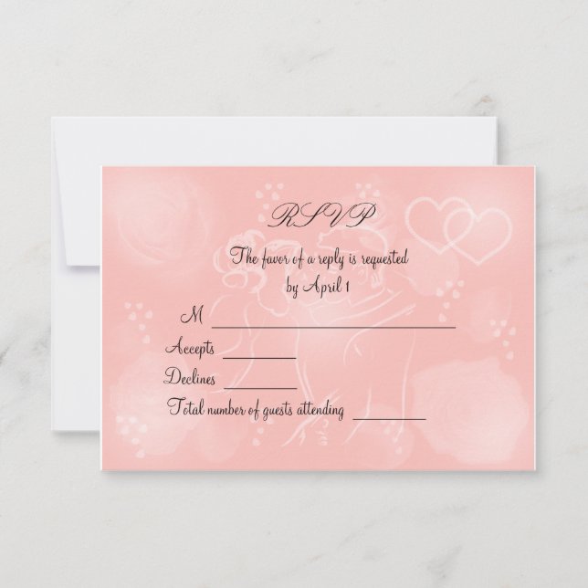 Roses Peach RSVP Card (Front)