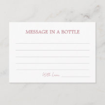 Roses Pearls and Prosecco Message in a Bottle Card