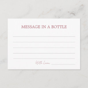 Roses Pearls and Prosecco Message in a Bottle Card
