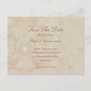 Roses pearls pink save the date invitations
