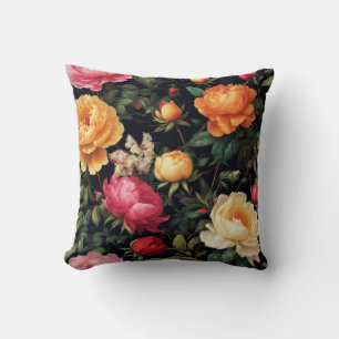 Roses, Peonies. Dutch Golden Age. Cushion