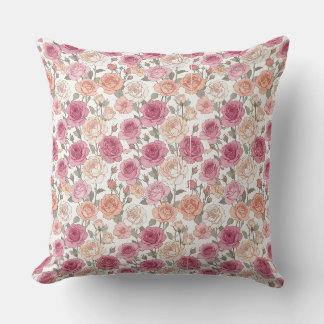 Roses & Peonies — Modern Pastel Minimalism Cushion