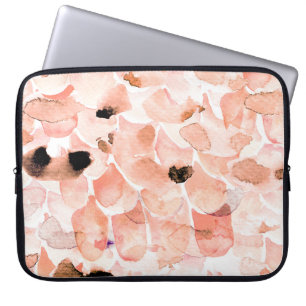 Roses, peony, and leaves, watercolor pattern. laptop sleeve