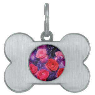 Roses Pet Name Tag