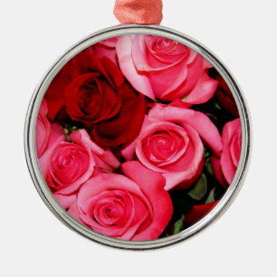 Roses, Pink and Red Metal Tree Decoration