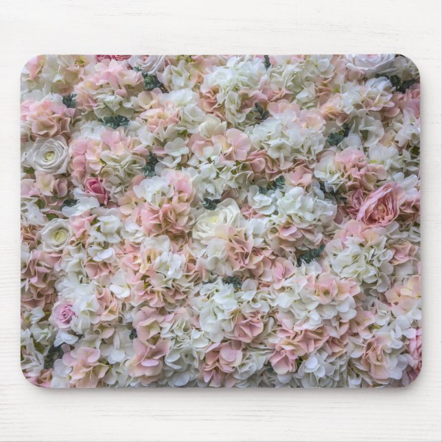 Roses Pink & White Pattern Mouse Pad (Front)