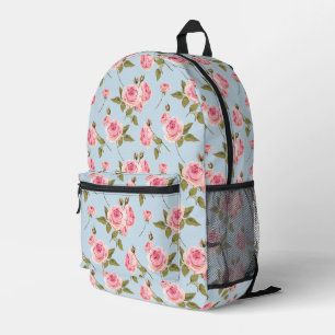 Roses & Polka Dots Pattern Printed Backpack