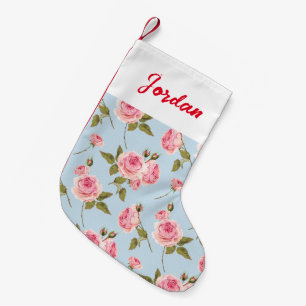Roses & Polka Dots Pattern Small Christmas Stocking