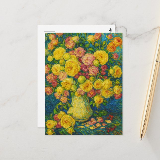 Roses Postcard (Front/Back In Situ)