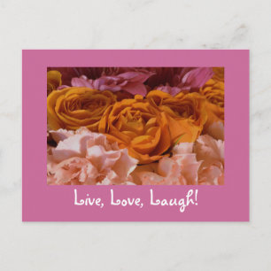 Roses Postcard - Live, Love, Laugh