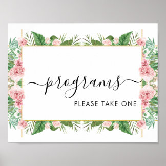 Roses Programs Please Take One Sign Poster