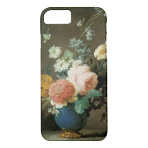 Roses, Ranunculus and Other Flowers in a Blue Vase iPhone 8/7 Case