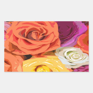 Roses Rectangular Sticker