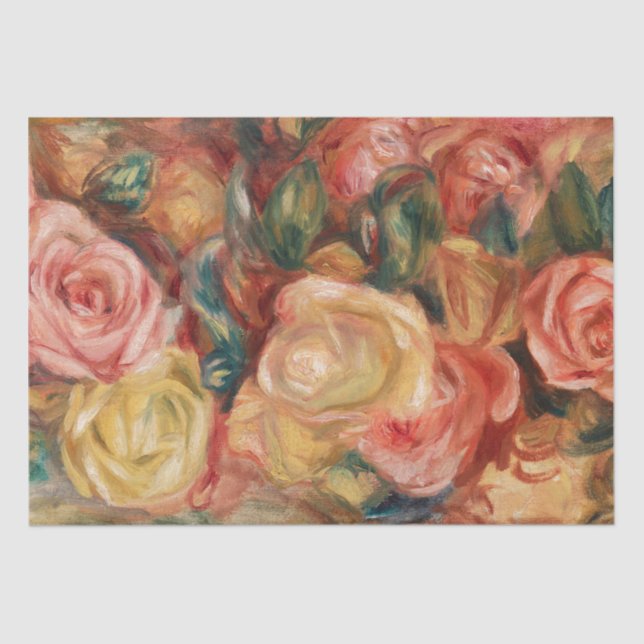 Roses Renoir Impressionist Painting Tissue Paper (Front)