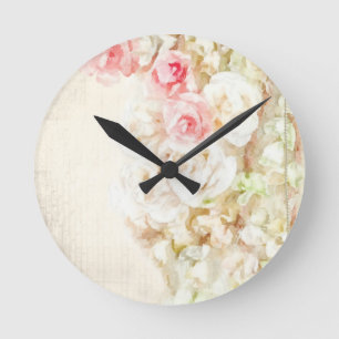 Roses Ribbons and Lace Round Clock