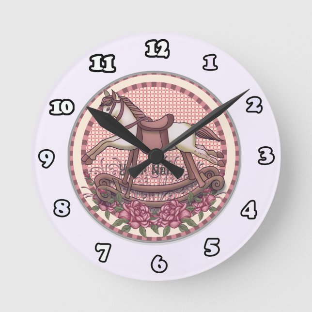 Roses Rocking Horse  clock (Front)