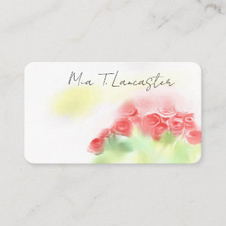 Roses, rose,watercolor purple floral business card