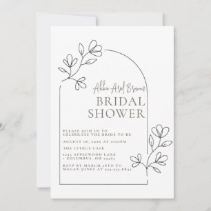 Roses + Script Text Bridal Shower Invitation