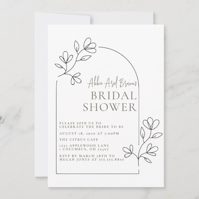 Roses + Script Text Bridal Shower  Invitation (Front)