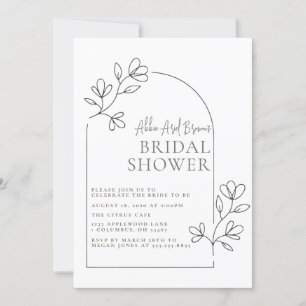 Roses + Script Text Bridal Shower  Invitation