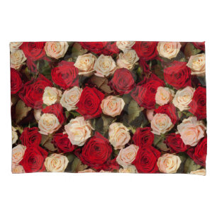 Roses, seamless, elegant background tile pillowcase